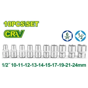 Набор ударных головок 8-24mm 1/2'' 10шт. DYLLU DTST2410 Набор ударных головок 8-24mm 1/2'' 10шт. DYLLU DTST2410