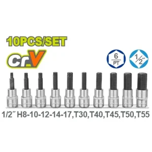 Набор головок-бит 1/2" 10шт. DYLLU DTST1412 Набор головок-бит 1/2" 10шт. DYLLU DTST1412
