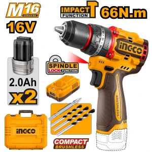 Masina de insurubat cu impact pe acumulator 16V/2*2.0Ah 66N.m INGCO CIDLI166062 Masina de insurubat cu impact pe acumulator 16V/2*2.0Ah 66N.m INGCO CIDLI166062