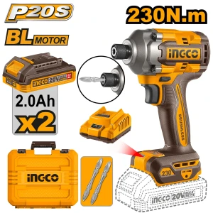 Masina de insurubat cu impact pe acumulator Li-Ion 20V/2*2Ah 230Nm INGCO CIRLI2023 Masina de insurubat cu impact pe acumulator Li-Ion 20V/2*2Ah 230Nm INGCO CIRLI2023
