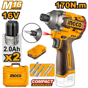 Aккумуляторный винтовёрт Li-Ion 16V/2*2Ah 170N.m INGCO CIRLI16178 Aккумуляторный винтовёрт Li-Ion 16V/2*2Ah 170N.m INGCO CIRLI16178
