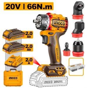 Aккумуляторный шуруповёрт со сменными головками 20V/2*2.0Ah 66N.m INGCO CDLI206686 Aккумуляторный шуруповёрт со сменными головками 20V/2*2.0Ah 66N.m INGCO CDLI206686