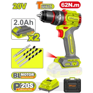 Masina de gaurit si insurubat cu acumulator 20V/2*2.0Ah 62N.m DYLLU DTCDP6281 Masina de gaurit si insurubat cu acumulator 20V/2*2.0Ah 62N.m DYLLU DTCDP6281
