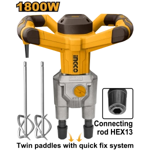 Mixer de construcție 1800W INGCO MX218008 Mixer de construcție 1800W INGCO MX218008
