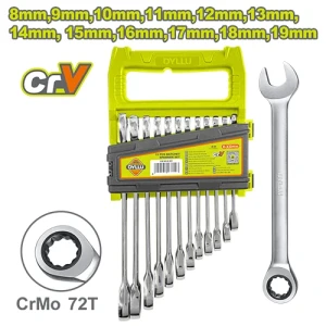 Set chei combinate cu clinchet 12 buc 8-19mm DYLLU DTSP4212 Set chei combinate cu clinchet 12 buc 8-19mm DYLLU DTSP4212
