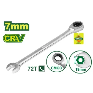 Cheie combinata cu clichet 7 mm CR-V DYLLU DTSA5107 Cheie combinata cu clichet 7 mm CR-V DYLLU DTSA5107