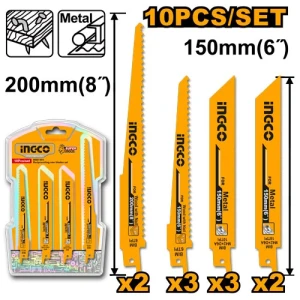 Set lame p/u ferestrau alternativ 10buc 150mm INGCO RSB1001 Set lame p/u ferestrau alternativ 10buc 150mm INGCO RSB1001