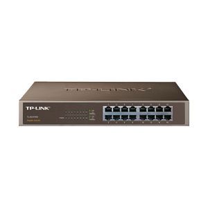 TP-LINK TL-SG1016D 16-port Gigabit Desktop/Rackmount Switch, 16 10/100/1000M RJ45 ports, 13-inch rack-mountable steel case