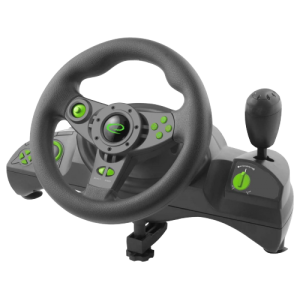 Volan Esperanza NITRO EGW102, Forță de vibrație, 12 butoane de acțiune, declanșator de direcție, padele digitale, rotație 270 grade, pentru PC/PSX/PS2/PS3, USB,