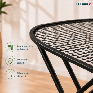 Masa de calcat LUNARO VERA-BK, plasa metalica, 120 x 38 cm, negru Masa de calcat LUNARO VERA-BK, plasa metalica, 120 x 38 cm, negru