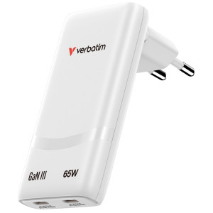 Зарядное устройство VERBATIM Fold 'n' Go GaN / 65W / 2 x USB-C Зарядное устройство VERBATIM Fold 'n' Go GaN / 65W / 2 x USB-C