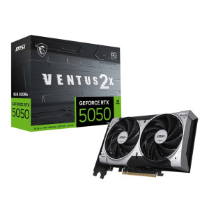 Видеокарта MSI GeForce RTX 5050 8G VENTUS 2X OC/ 8GB / GDDR6 / 128bit Видеокарта MSI GeForce RTX 5050 8G VENTUS 2X OC/ 8GB / GDDR6 / 128bit