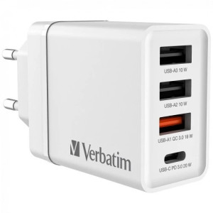 Зарядное устройство VERBATIM 30W / 4 порта Зарядное устройство VERBATIM 30W / 4 порта