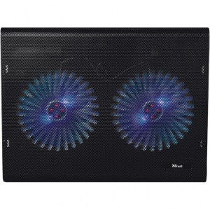 Trust Azul, Notebook Cooling Pad up to 17.3”, 2x125 mm silent cooling fans illuminated by 4 blue LED lights, Black Trust Azul, Notebook Cooling Pad up to 17.3”, 2x125 mm silent cooling fans illuminated by 4 blue LED lights, Black