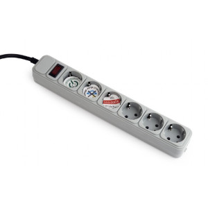 Gembird Surge Protector SPG6-B-6C, 6 Sockets, 1.8m, up to 250V AC, 16 A, safety class IP20, Grey Gembird Surge Protector SPG6-B-6C, 6 Sockets, 1.8m, up to 250V AC, 16 A, safety class IP20, Grey
