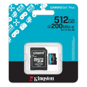Card de memorie microSD 512GB Kingston Canvas Go Plus Gen 4, A2, up to 200MB/s, + SD adapter Card de memorie microSD 512GB Kingston Canvas Go Plus Gen 4, A2, up to 200MB/s, + SD adapter
