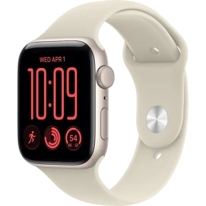 Apple Watch SE 3 44mm Aluminum Case with Sand Sport Band - S/M MJL34 GPS, Starlight Apple Watch SE 3 44mm Aluminum Case with Sand Sport Band - S/M MJL34 GPS, Starlight