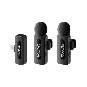 Microfon portabil pentru înregistrare vocală Boya BY-V2 V2.0, Fără fir, Negru
