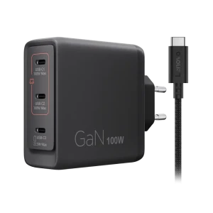 Lenovo USB-C Multi-port 100W GaN Charger, 3xUSB-C; (WxDxH): 70x70x30.5 mm, Weight: 240 g., USB-C cab Lenovo USB-C Multi-port 100W GaN Charger, 3xUSB-C; (WxDxH): 70x70x30.5 mm, Weight: 240 g., USB-C cab