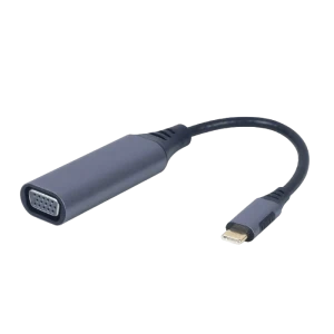 Adaptor Video Cablexpert A-USB3C-VGA-01, USB Type-C (M) - VGA D-Sub (F), 0,15m, Gri Adaptor Video Cablexpert A-USB3C-VGA-01, USB Type-C (M) - VGA D-Sub (F), 0,15m, Gri
