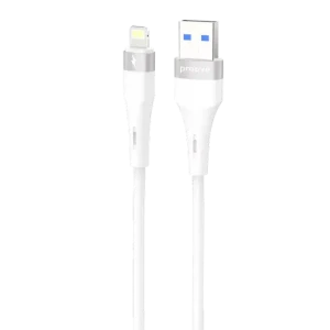 Cablu USB (Lightning), Proove Light Silicone Plus USB to Lightning 2.4A (1m), White Cablu USB (Lightning), Proove Light Silicone Plus USB to Lightning 2.4A (1m), White