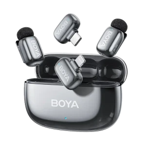 Microfon portabil pentru înregistrare vocală Boya mini 2-01, Fără fir, Gri