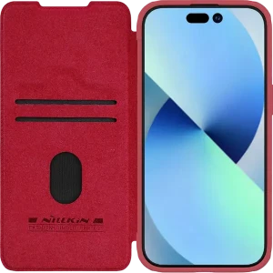 Husă tip carte Nillkin iPhone 15 Pro Max - Qin Pro, Roșu Husă tip carte Nillkin iPhone 15 Pro Max - Qin Pro, Roșu