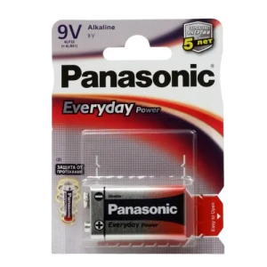 Прямоугольная батарея Panasonic 6LF22REE/6LR61REE, Крона, 1шт. Прямоугольная батарея Panasonic 6LF22REE/6LR61REE, Крона, 1шт.