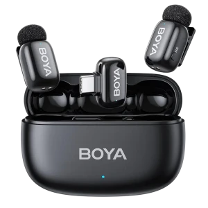 Microfon portabil pentru înregistrare vocală Boya mini 2-02, Fără fir, Negru