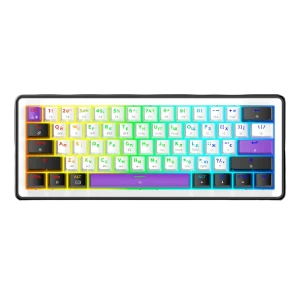 Tastatură HATOR Hellyberry HK60 Wireless, Cu fir / Fără fir, Alb Tastatură HATOR Hellyberry HK60 Wireless, Cu fir / Fără fir, Alb