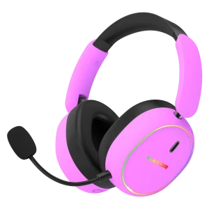 Căști gaming HATOR Phoenix 2, Bluetooth/USB, Cyber Violet Căști gaming HATOR Phoenix 2, Bluetooth/USB, Cyber Violet
