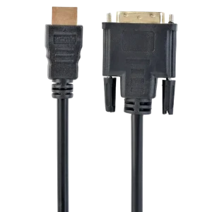Видео кабель Cablexpert CC-HDMI-DVI-15, HDMI (M) - DVI-I (M), 4,5м, Чёрный Видео кабель Cablexpert CC-HDMI-DVI-15, HDMI (M) - DVI-I (M), 4,5м, Чёрный