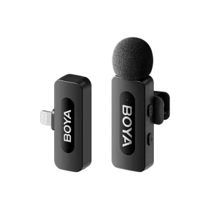 Microfon portabil pentru înregistrare vocală Boya BY-V1 V2.0, Fără fir, Negru