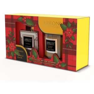 Ароматизатор набор Areon Home Perfume Sticks 150ml + свеча (Vanilla Black) Ароматизатор набор Areon Home Perfume Sticks 150ml + свеча (Vanilla Black)