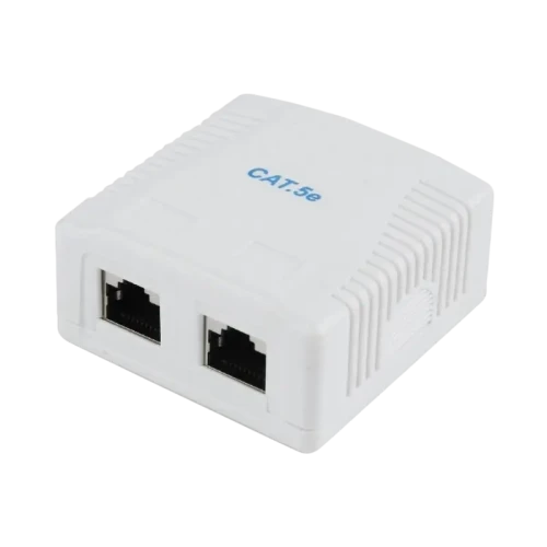 Priză pentru montare pe perete Cablexpert NCAC-2F5E-01, Alb Priză pentru montare pe perete Cablexpert NCAC-2F5E-01, Alb