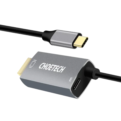 Адаптер USB Choetech XCH-M180, USB Type-C (F) - HDMI (F), 1,8м, Серебристый Адаптер USB Choetech XCH-M180, USB Type-C (F) - HDMI (F), 1,8м, Серебристый