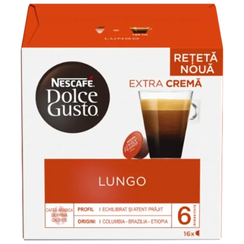 Cafea Nescafe Dolce Gusto Caffe Lungo, 16 cap. Cafea Nescafe Dolce Gusto Caffe Lungo, 16 cap.