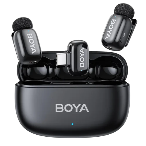 Microfon portabil pentru înregistrare vocală Boya mini 2-02, Fără fir, Negru Microfon portabil pentru înregistrare vocală Boya mini 2-02, Fără fir, Negru