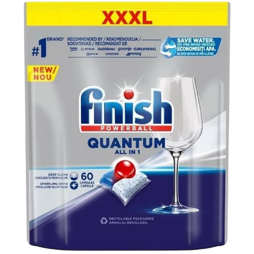 Таблетки для посудомоечной машины Finish Quantum Regular All in One, 60 шт Таблетки для посудомоечной машины Finish Quantum Regular All in One, 60 шт
