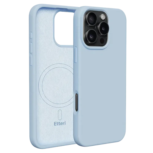 Чехол Etteri Silicone Mag case для iPhone 16 Pro Max, Голубой Чехол Etteri Silicone Mag case для iPhone 16 Pro Max, Голубой