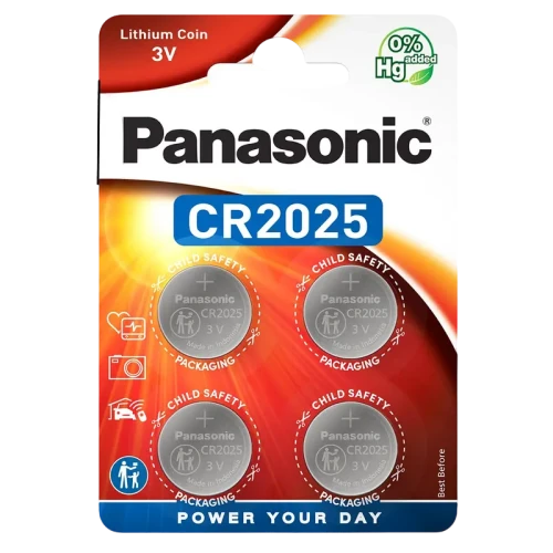 Baterii rotunde Panasonic CR-2025EL, CR2025, 220mAh, 4buc. Baterii rotunde Panasonic CR-2025EL, CR2025, 220mAh, 4buc.