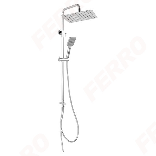 Bara dus set Ferro NP48 inox/patrata