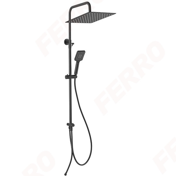 Bara dus set Ferro NP48 inox/patrata negru