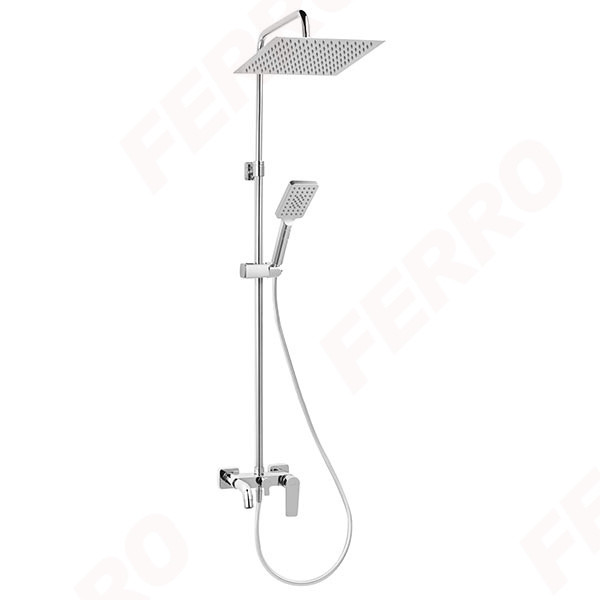 Set Baterie Ferro BAQ13U + bara dus NP80 patrata/inox Set Baterie Ferro BAQ13U + bara dus NP80 patrata/inox