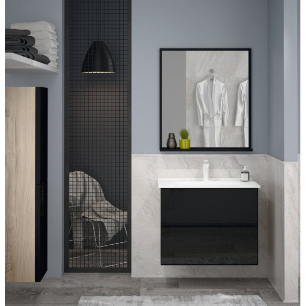 Mobilier de baie ORKA Lucca 100 Legnano Blackglass (1541-001-0326)