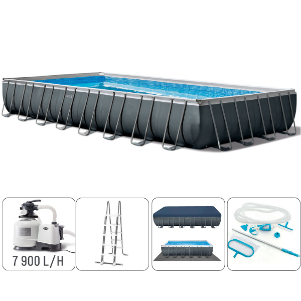 INTEX Бассейн ULTRA XTR FRAME 732x366x132 см, 31805 Л, металлический каркас, с фильтрующим насосом