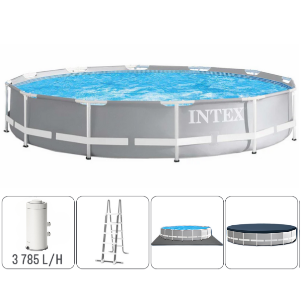 INTEX Бассейн PRISM FRAME PREMIUM 457х107см, 14614Л, металлический каркас, с фильтрующим насосом