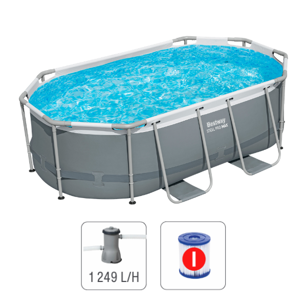 Bestway Бассейн STEEL PRO MAX Oval 305x200x84 см, 3668Л, металлический каркас