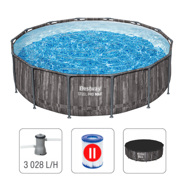 Bestway Бассейн STEEL PRO MAX Round 427×107 см, 13030Л, металлический каркас