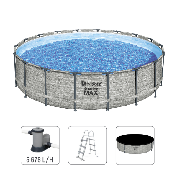 Bestway Бассейн STEEL PRO MAX Round 549х122 см, 23062 Л, металлический каркас
